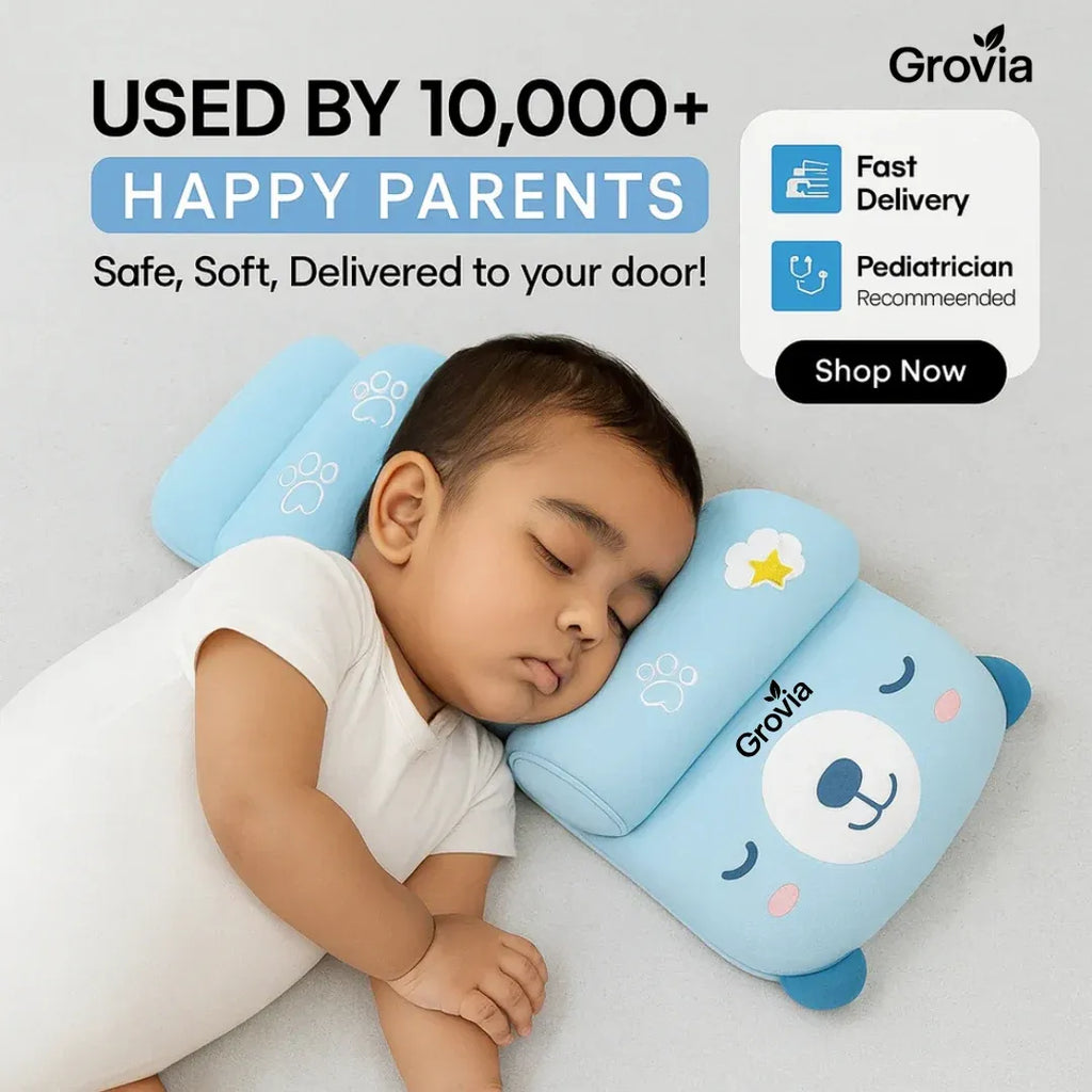 Baby Head Shaping Pillow | Adjustable & Cotton Comfort |🔥Flat 50% OFF 🔥